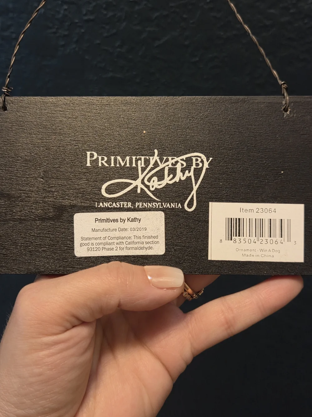 Primitives by Kathy Black Wooden Hanging Sign